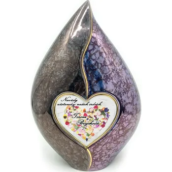 Smuteční dekorace Urna Srdce barevná se srdíčkem