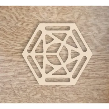 Podtácek Dřevěný podtácek standard šestihran - Dekor 4