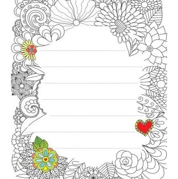 Samolepící bloček SN-2 Samolepící papírky 7x8cm 100 listů-omalovankové kytky