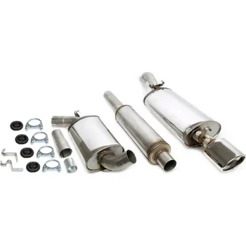 Autodíl TA Technix sportovní nerezový catback výfuk VW Corrado 1.8 16V / 1.8 G60 (89-93), 1x elipsa 90x120 mm rovná nerezová koncovka s pertlem