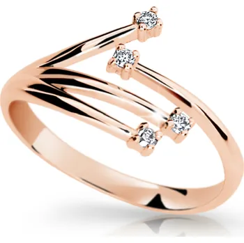 Prsten ŠPERKY-NM, Zlatý dámský prsten 1752 růžové zlato Velikost prstenu: 60