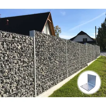 Plot Gabionový plot 2D PRAKTIK, délka 250cm výška 203 cm, na plotýnce ZINEK