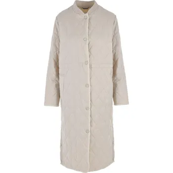 Dámská casual bunda KRÉMOVÝ PŘECHODNÝ KABÁT S ROZPARKY Rino Pelle