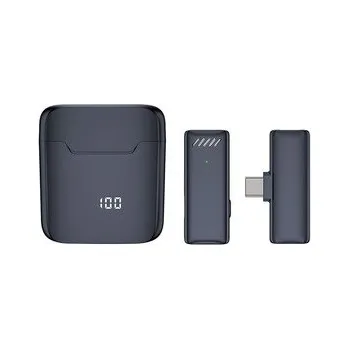 Mikrofon Bezdrátový mikrofon pro USB TYP-C s nabíjecím pouzdrem, černý