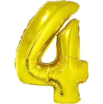 PartyDeco Foliový balónek "4"