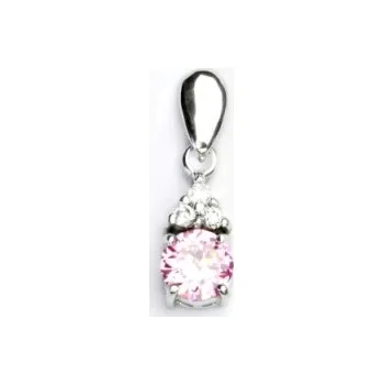 Přívěsek Stříbrný přívěsek zirkon pink - VP126 (Stříbrný přívěsek se zirkony)