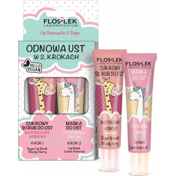 Masážní přístroj Floslek Floslek Lip Care Vege Lip Renewal Set (Mood Cherry Lip Scrub 14g + Citronová maska 14g)