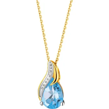 Přívěsek Přívěsek ze žlutého zlata s diamantem a topazem - ryzost 585 - 109.443