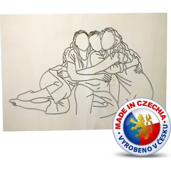 Antistresové omalovánky VypálímTi.cz Dřevěné omalovánky - Dívky v objetí