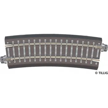 Modelová železnice TT - kolej oblouková s podložím R22 r353mm 15°