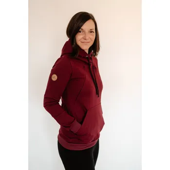 Těhotenská mikina Kulišárny Mikina dámská BORDO kojicí VELIKOST: 38