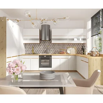 Kuchyňská linka Kuchyňská linka GLAMOUR b | 145x312,5x172,5 cm | bílá mat