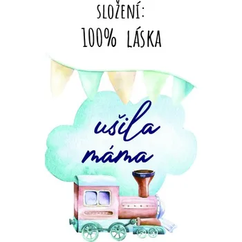 Štítek na oblečení set 10ks- ušila máma trains / vlak- vláček
