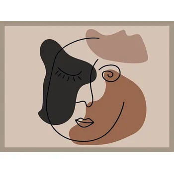 Rohožka Hnědá pratelná vstupní rohož FLOMA Portrait - délka 50 cm, šířka 70 cm, výška 0,8 cm