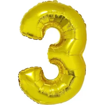 PartyDeco Foliový balónek "3"