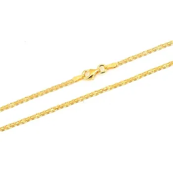 Řetízek Dámský stříbrný pozlacený řetízek bismark STRR0341F 45 cm