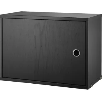 Komoda STRING Skříňka Cabinet with Swing Door, Black Ash