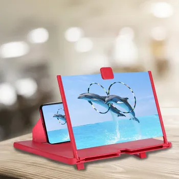 Skládací stojánek pro telefon s lupou, zvětšující sklo, lupa pro mobilní telefony Barva: Černá