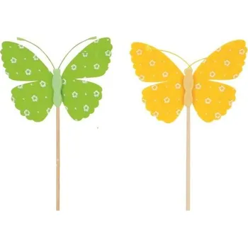 Velikonoční dekorace Motýl filcový zápich 9 cm + špejle