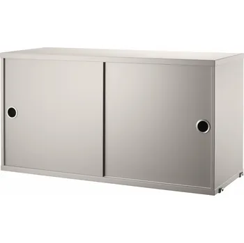 Komoda STRING Skříňka Cabinet with Sliding Doors, Beige
