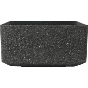 Květináč Venkovní plastový květináč antracit kvádr 43x22x43 (Venkovní plastový květináč s imitací kamene)