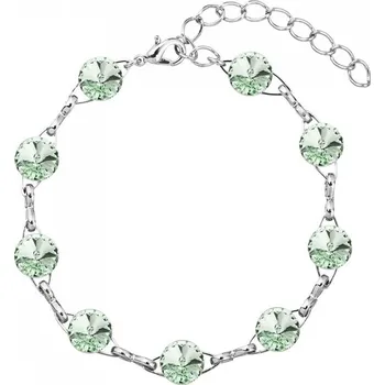 Náramek Swarovski Elements Rivoli 8mm - Rhodiovaný náramek zelený 33111.1 Chrysolite (zelená světlá, mátová)