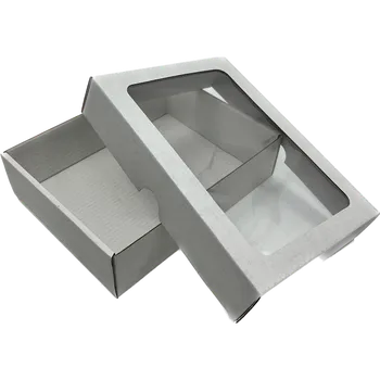 Krabička na výslužku Dárková krabička s průhledným okénkem 19x14,5x5 cm