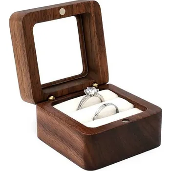 Dárková krabička Dřevěná krabička na prstýnky Cube bílá