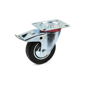 Pojezdové kolečko Náhradní otočné kolečko gumové s brzdou 100mm GEKO