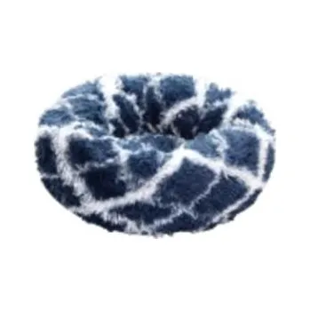 Pelíšek pro psa animALL Pelíšek plyš kulatý modro-bílý 70 cm