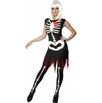 Karnevalový kostým Halloween kostým - kostlivka svítící srdce M