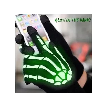 Rukavice Rukavice celoprsté Skeleton svítící (touch screen)