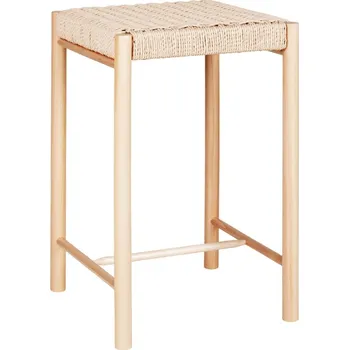 Stolička Nordic Living Dřevěná stolička Abannon 66,5 cm s proutěným výpletem