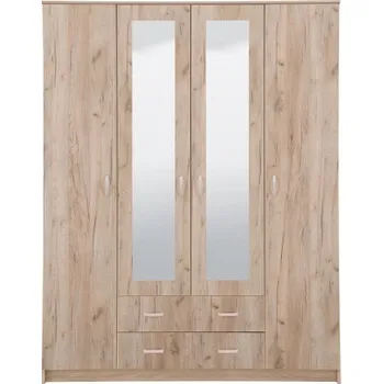 Šatní skříň Kombinovaná skříň se zrcadlem 4D Nerea - dub šedý