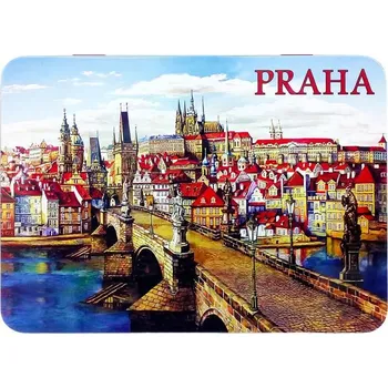 Dóza na potraviny PANORAMA PRAHY plechová dóza 726VH Malá Strana, Hradčany a Karlův most