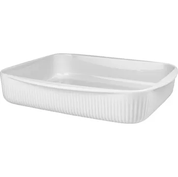 Český porcelán Mísa zapékací 33x20,5cm, bílá, vroubkovaná, porcelán