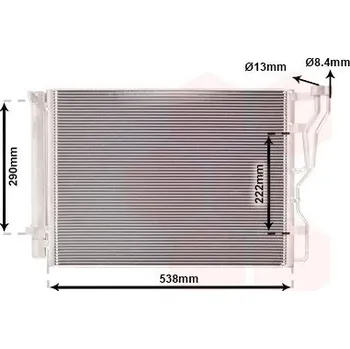 Klimatizace automobilu Kondenzátor, klimatizace VAN WEZEL 82005299