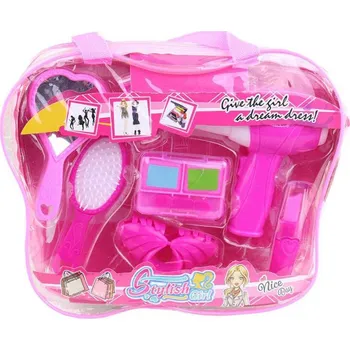 Dětská kuchyňka Souprava dětská kadeřnická set 7ks s fénem a zrcátkem plast