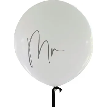 Balónek Ginger Ray Balón latexový Mr.s černou stuhou 91 cm