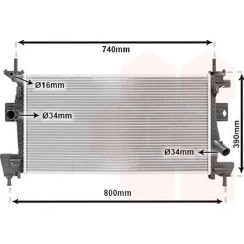 Chladič motoru Chladič, chlazení motoru VAN WEZEL 18002475