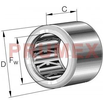 INA HF 0812-KF-L564 jednosměrné jehlové ložisko s lisovaným pouzdrem