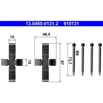 Brzdový systém Sada příslušenství, obložení kotoučové brzdy ATE 13.0460-0131.2