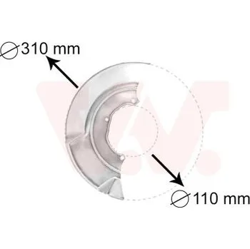 Brzdový kotouč Ochranný plech proti rozstřikování, brzdový kotouč VAN WEZEL 5874372