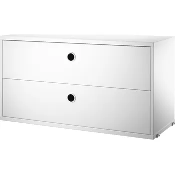 Komoda STRING Komoda Chest with Drawers 78 x 30 cm, White