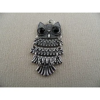 Přívěsek Přívěsek kovový sova černé oči
