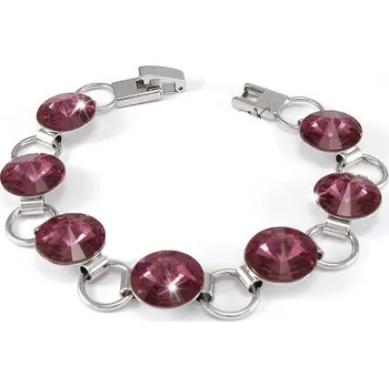 Náramek Swarovski Elements Rivoli 12mm - Rhodiovaný náramek fialový 33111.1 Amethyst (fialová, bordó, vínová)