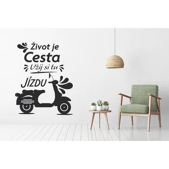 Samolepící dekorace Lepy.cz Samolepka na zeď Život je cesta Velikost (šířka x výška): 90x113cm, Barevná varianta: Jemná růžová