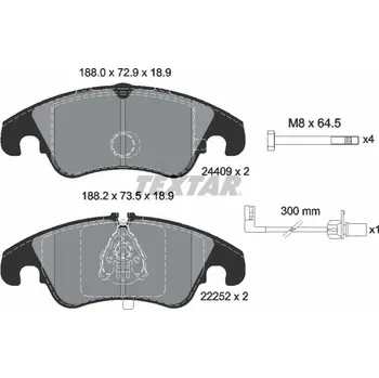 Brzdová destička Sada brzdových destiček, kotoučová brzda TEXTAR 2440903