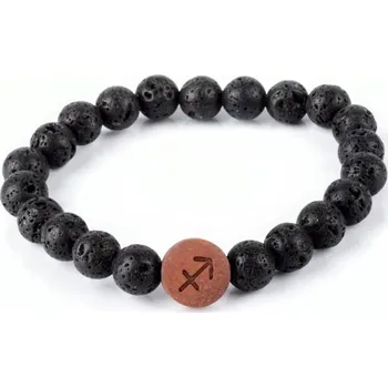 Náramek Abatoni dámský / pánský náramek Lávový kámen 8mm se znamením zvěrokruhu Střelec (lat. Sagittarius)