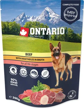 Krmivo pro psa Ontario Dog kapsička Beef with Vegetable in Broth 300 g
